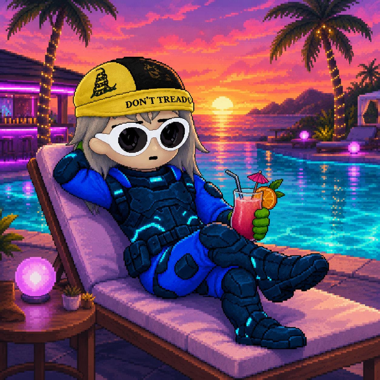 Sunset pool lounger